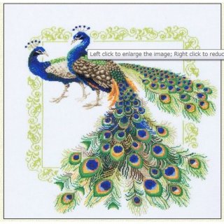 【クロスステッチ完成品】富贵花开（孔雀:クジャク） クロスステッチ完成品】富贵花开（孔雀:クジャク）