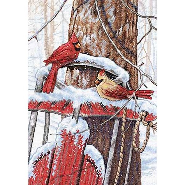 画像1: Dimensions Christmas Collections - Cardinals on Sled (1)