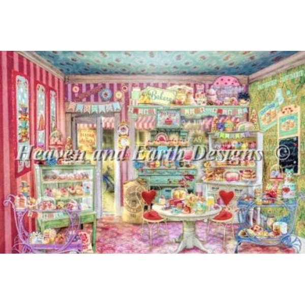 画像1: クロスステッチ キット[HAEDミニ]Mini The Little Cake Shop 25ct - Heaven And Earth Designs  (1)