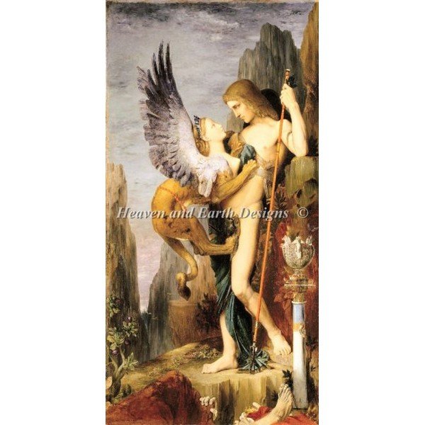 画像1: クロスステッチ キットOedipus and The Sphinx -HAED(Heaven And Earth Designs) ギュスターヴ・モロー (1)