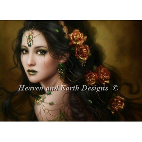 画像1: クロスステッチキット Golden Rose 25ct- HAED (Heaven and Earth Designs) (1)