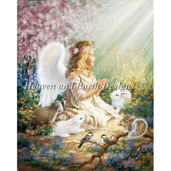 画像1: クロスステッチ キットAn Angels Spirit 25ct- HAED(Heaven And Earth Designs)    (1)
