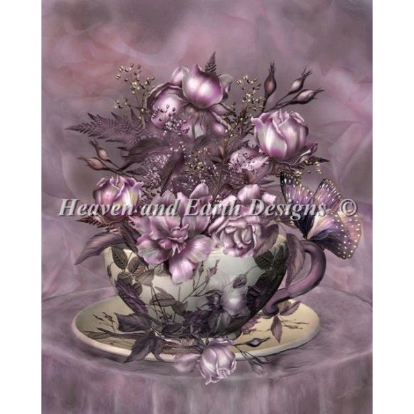 画像1: クロスステッチ キットMini Tea And Roses - HAED(Heaven And Earth Designs) (1)