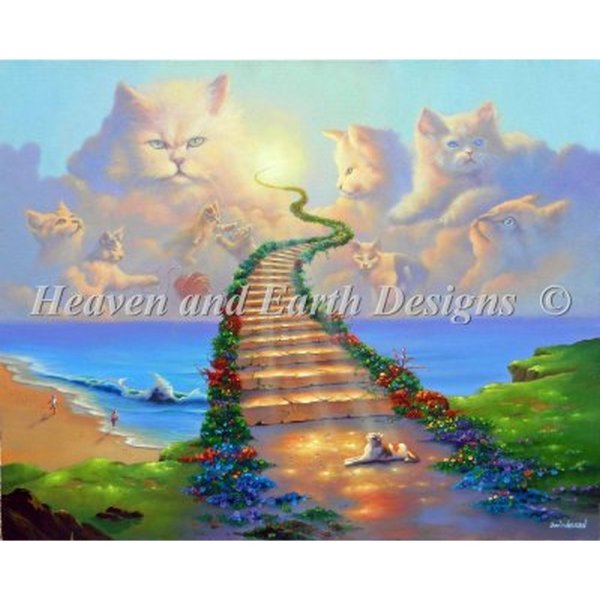 画像1: クロスステッチHAED(Heaven and Earth Designs)図案（チャート） - Jim Warren - All Cats Go To Heaven (1)