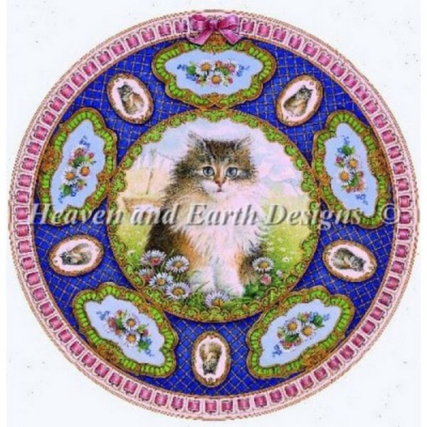 画像1: HAED(Heaven And Earth Designs) -Mini Mondays Kitten 25ct クロスステッチ キット (1)