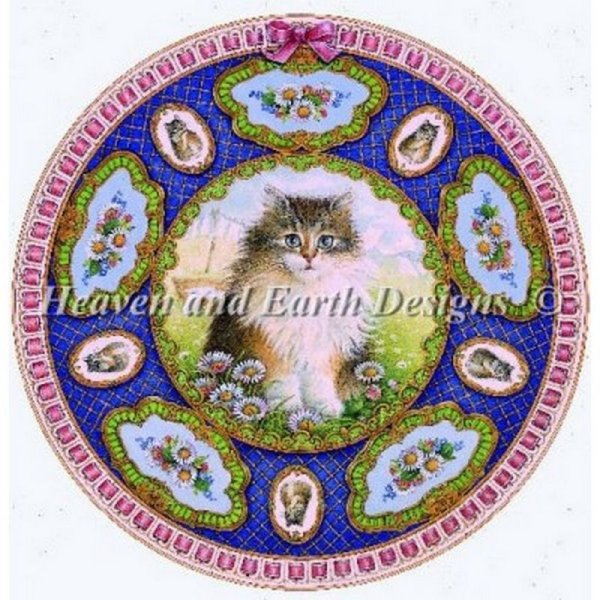 画像1: HAED(Heaven And Earth Designs) -Mini Mondays Kitten 25ct クロスステッチ キット (1)
