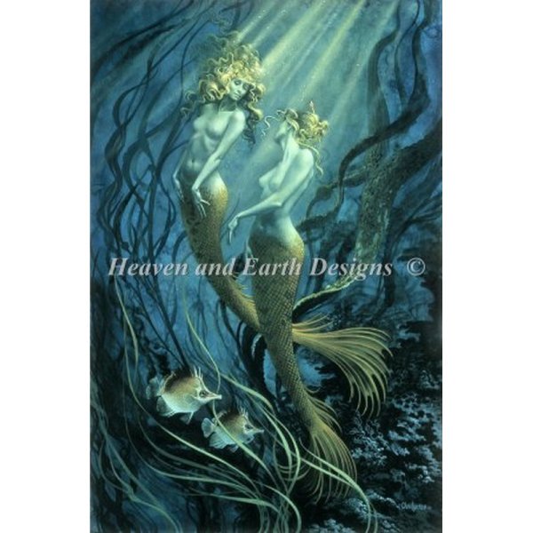 画像1: クロスステッチ図案（チャート）HAED - Mini The Mermaids (1)