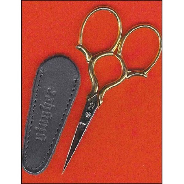 画像1: ギンガーはさみ　3.5インチ Gingher Gold Handled Epaulette Embroidery Scissors (1)