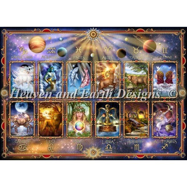 画像1: Zodiac Set 25ct -HAED(Heaven and Earth Designs)クロスステッチ キット (1)