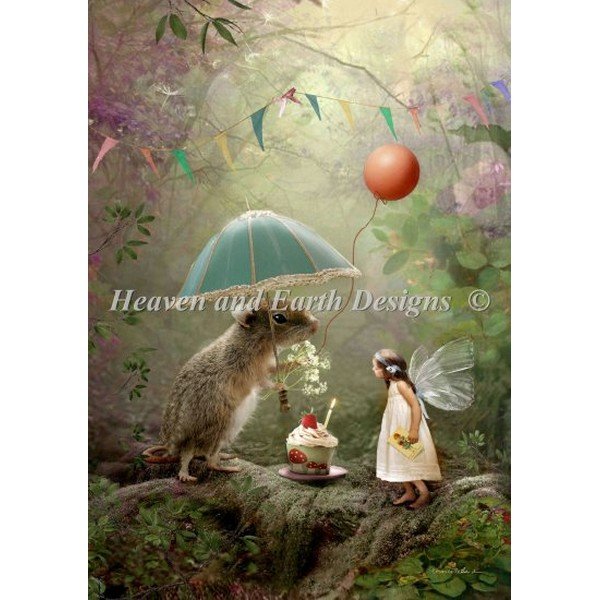 画像1: HAED(Heaven and Earth Designs)-Mini Happy Birthdayクロスステッチ図案 (1)