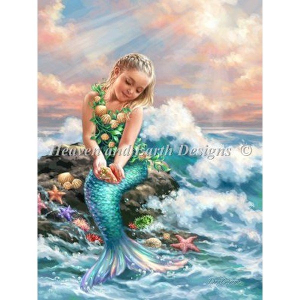 画像1: クロスステッチ図案[HAEDミニ] Mini Princess Of The Sea - Heaven and Earth Designs (1)
