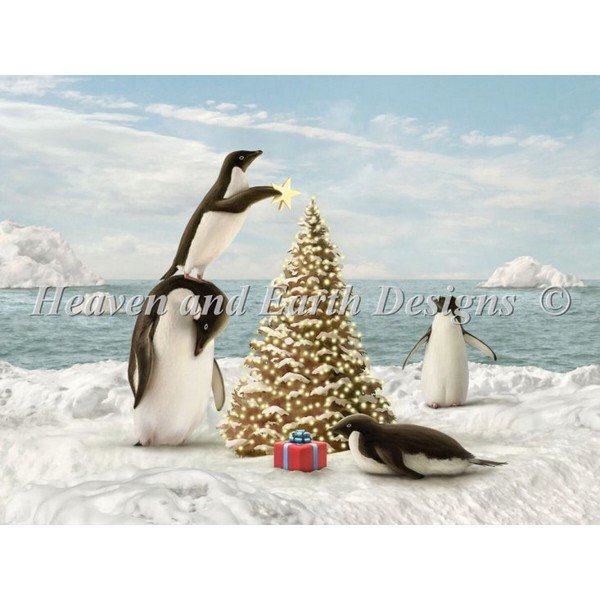 画像1: クロスステッチHAED(Heaven and Earth Designs)図案（チャート） -Merry Penguins (1)