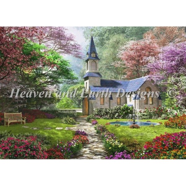 画像1: クロスステッチ キット[HAEDレギュラー]The Country Church 25ct-Heaven and Earth Designs (1)