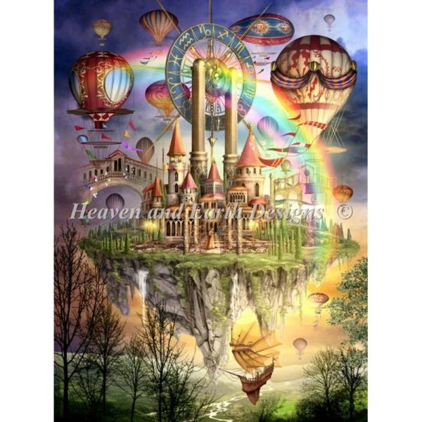 画像1: クロスステッチキット[HAEDマックスカラー] Tarot Town II Max Color 25ct 布＋糸（図案なし）- Heaven and Earth Designs  (1)