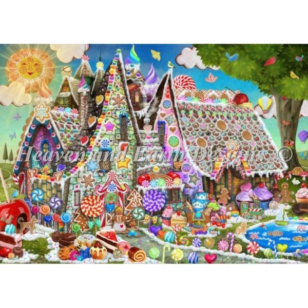 画像1: クロスステッチ図案　Mini Gingerbread Manor-HAED(Heaven and Earth Designs) (1)