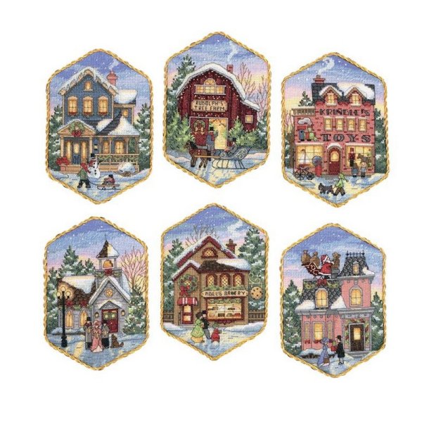 画像1: クロスステッチ キットChristmas village ornaments-Dimensions(ディメンジョンズ） (1)