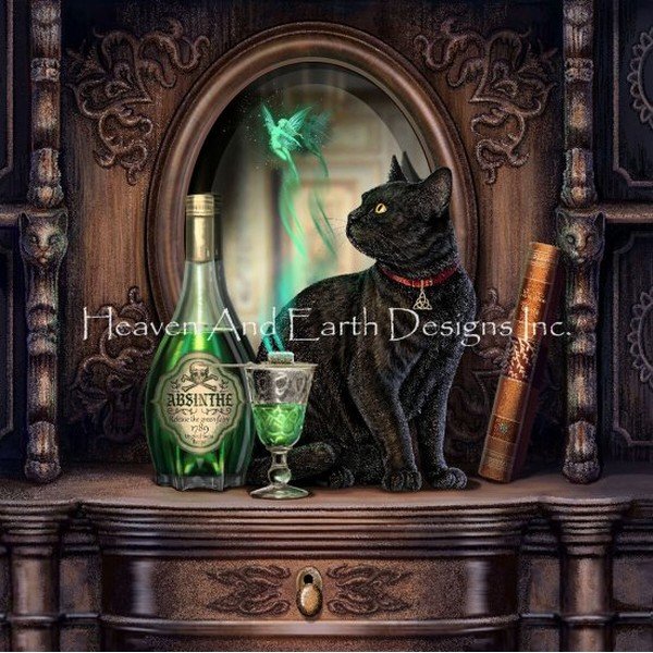 画像1: クロスステッチ図案Absinthe LP-HAED(Heaven and Earth Designs) (1)