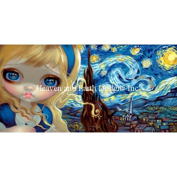 画像1: クロスステッチ キットAlice In The Starry Night 25ct - HAED(Heaven and Earth Designs) (1)