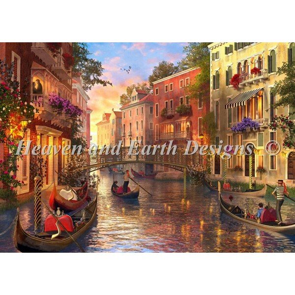 画像1: クロスステッチ キット[HAEDレギュラー]Sunset In Venice Select A Size Color Expansion 25ct -Heaven and Earth Designs (1)