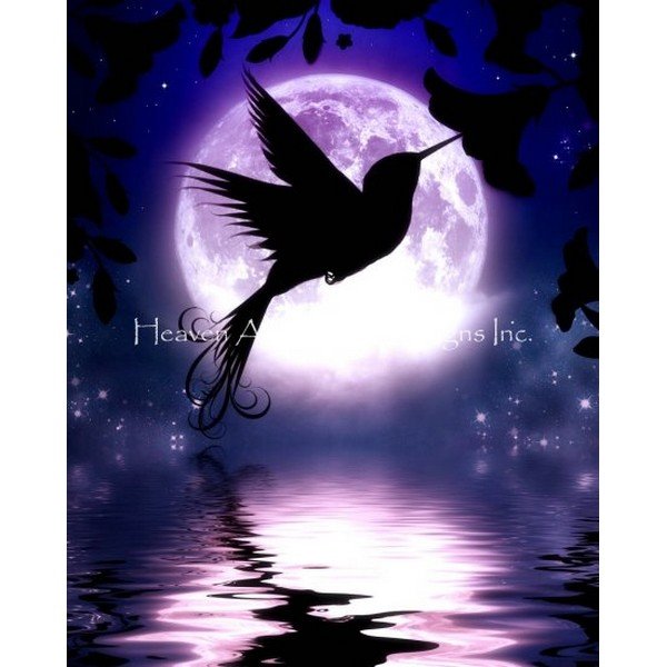 画像1: クロスステッチ図案Mini Moon Lit Hummingbird-HAED(Heaven and Earth Designs) (1)