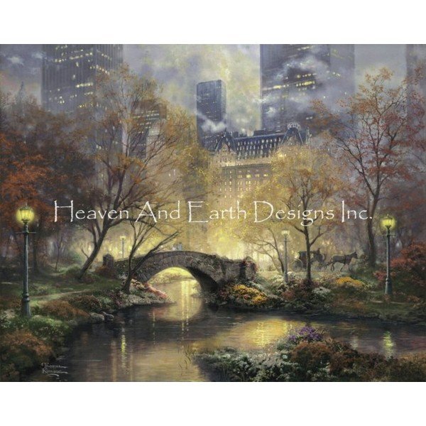 画像1: クロスステッチ図案  Central Park in the Fall - HAED(Heaven and Earth Designs) (1)