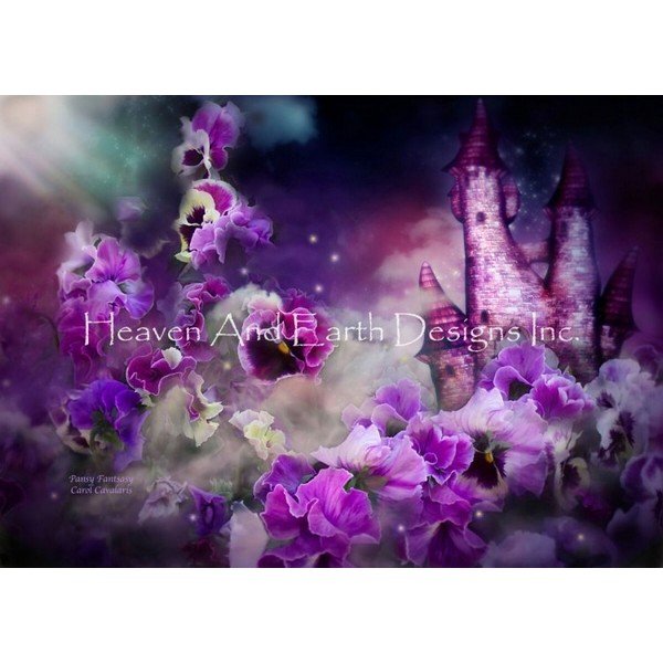 画像1: クロスステッチキット[HAEDレギュラー] Pansy Fantasy 25ct - Heaven and Earth Designs  (1)