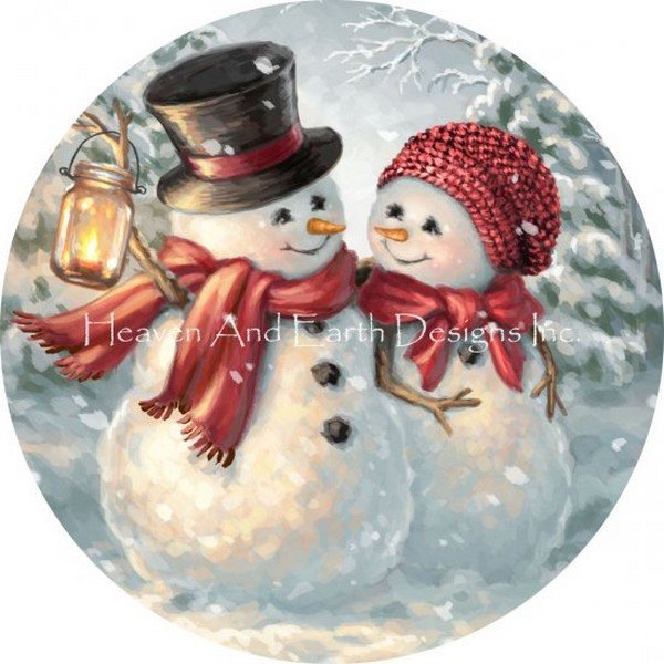 画像1: クロスステッチ図案  Christmas Ornament Snow Much in Love-Heaven and Earth Designs(HAED) (1)
