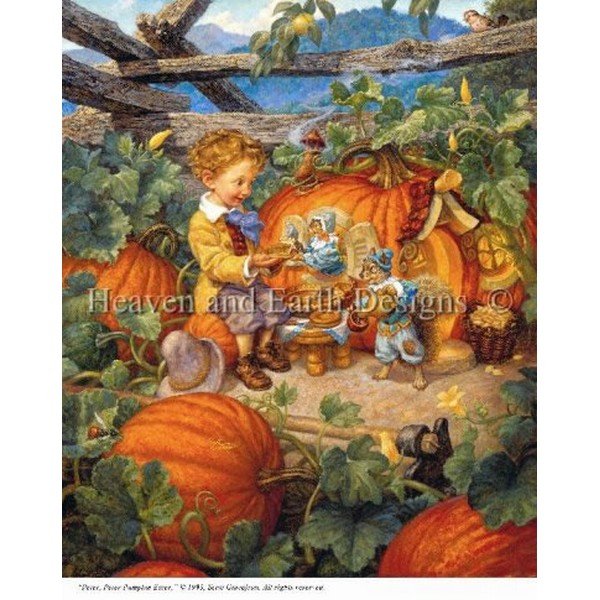 画像1: クロスステッチ キットPeter Peter Pumpkin Eater 25ct -HAED(Heaven and Earth Designs) (1)