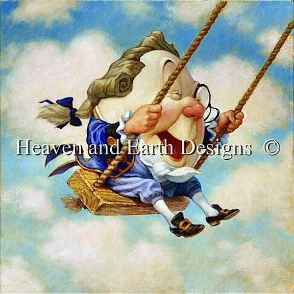 画像1: クロスステッチ キットHumpty Dumpty Sat on a Swing 25ct -HAED(Heaven and Earth Designs) (1)
