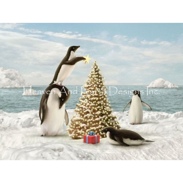 画像1: クロスステッチ図案[HAEDミニ]Mini Merry Penguins-HAED(Heaven and Earth Designs) (1)