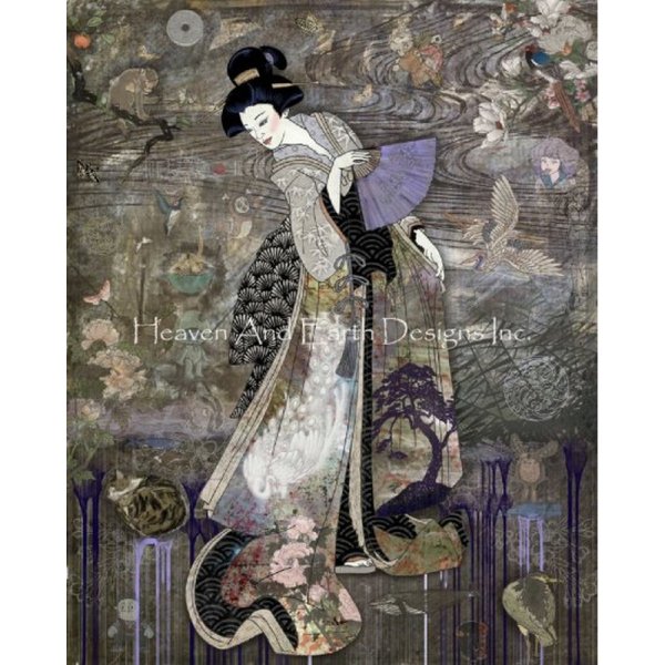 画像1: クロスステッチ図案[HAEDレギュラー]June Geisha-(Heaven and Earth Designs) (1)