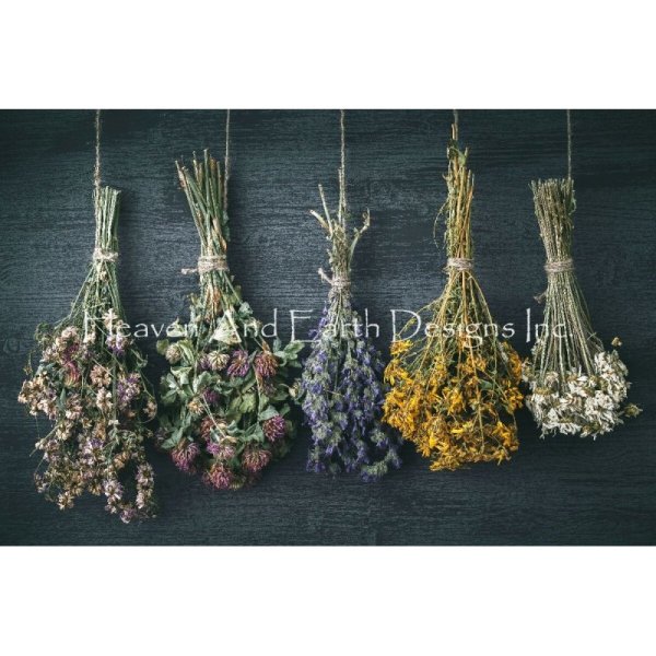 画像1: クロスステッチ図案[HAEDレギュラー] Hanging Bunches Of Medicinal Herb- Heaven and Earth Designs (1)