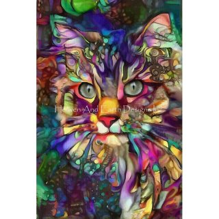 猫　絵画 アート　インテリア　ハンドメイド　メインクーン　イラスト　BAEZ3 最安値級価格 メインクーン アクリル画 猫】 キャンバスF3号