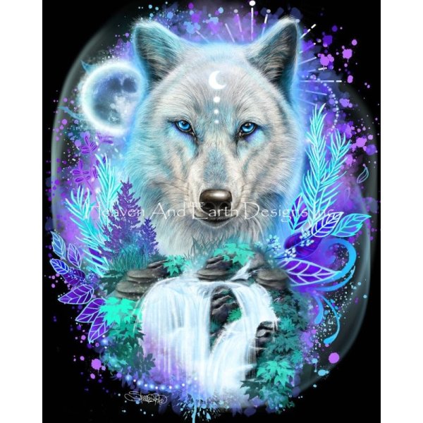 画像1: クロスステッチ キット[HAEDレギュラー] Wolf Spirit SP 25ct -Heaven and Earth Designs  (1)