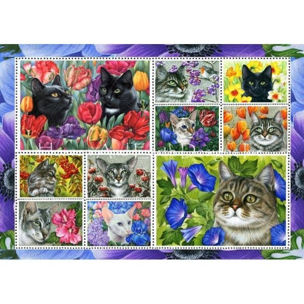 画像1: クロスステッチ キット[HAEDレギュラー] Botanical Cats 25ct -Heaven and Earth Designs (1)