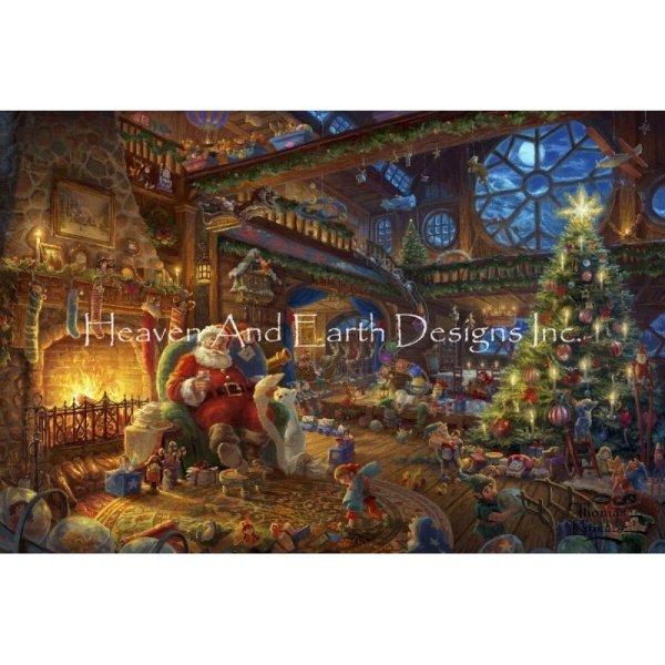 画像1: クロスステッチ キット[HAEDミニ] Mini Santa’s Workshop TK 25ct -Heaven and Earth Designs  (1)