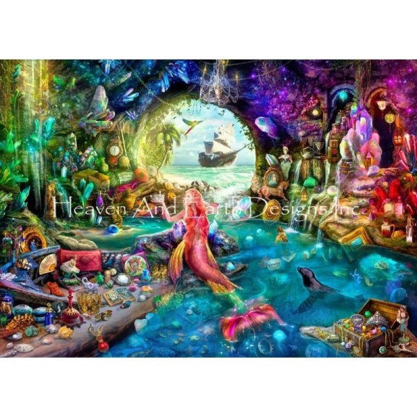 画像1: クロスステッチ キット[HAEDミニ] Mini A Mermaids Treasure 25ct -Heaven and Earth Designs  (1)