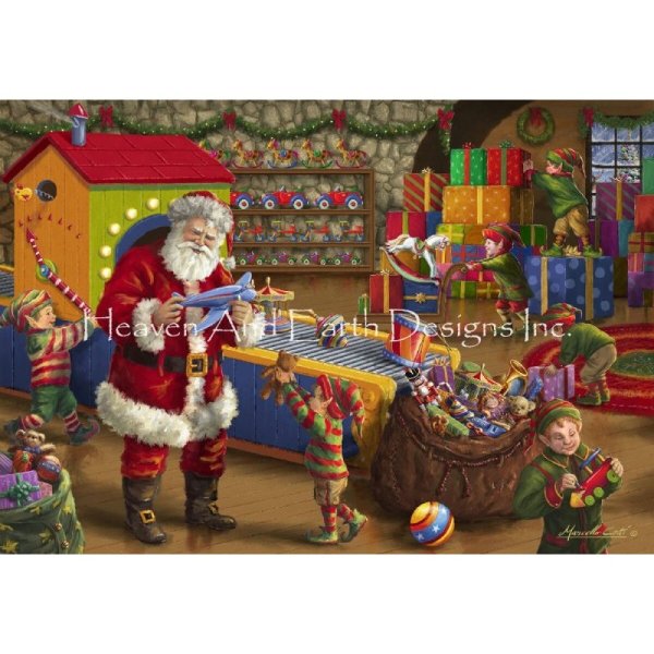 画像1: クロスステッチ キット[HAEDレギュラー]Santa Checks His List- 25ct -Heaven and Earth Designs (1)