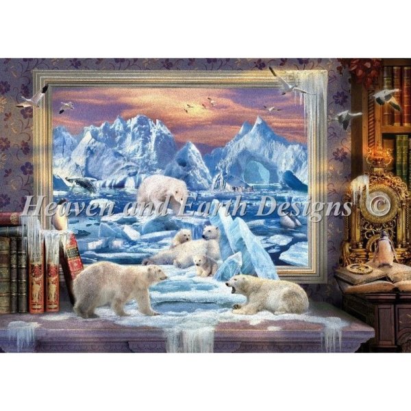 画像1: クロスステッチ キット[HAEDマックスカラー]Supersized Arctic Coming To Life Max Colors 25ct布＋刺繍糸 （図案なし）-Heaven and Earth Designs (1)