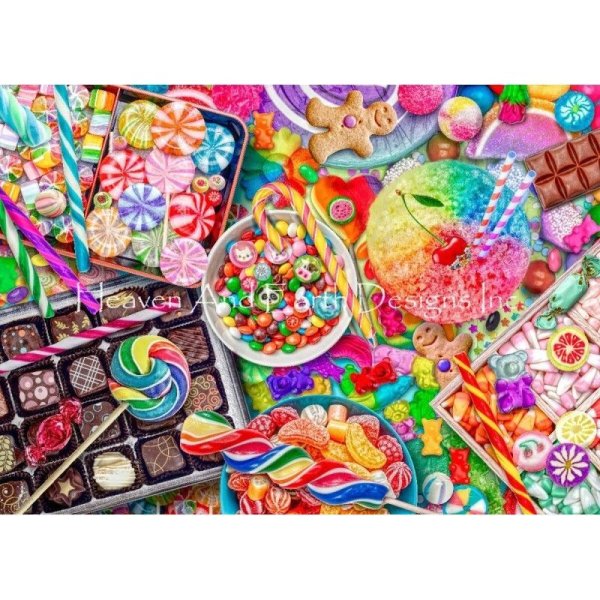 画像1: クロスステッチ キット[HAEDレギュラー] Candylicious 25ct布＋刺繍糸（図案なし） -Heaven and Earth Designs (1)