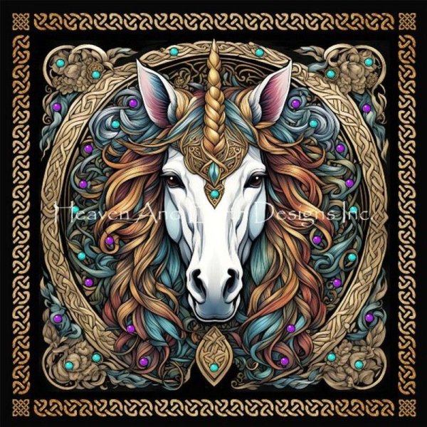 画像1: クロスステッチ キット[HAEDレギュラー]The Celtic Unicorn- 25ct -Heaven and Earth Designs (1)