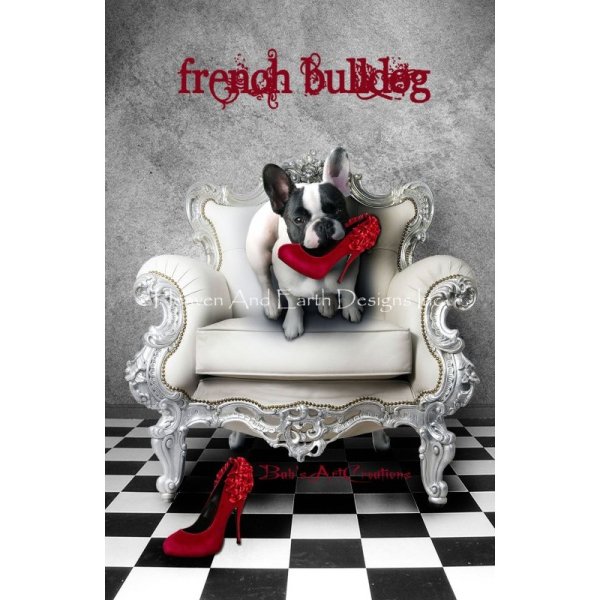 画像1: クロスステッチ キット[HAEDミニ]French Bulldog Request A Size 18ct -Heaven and Earth Designs (1)