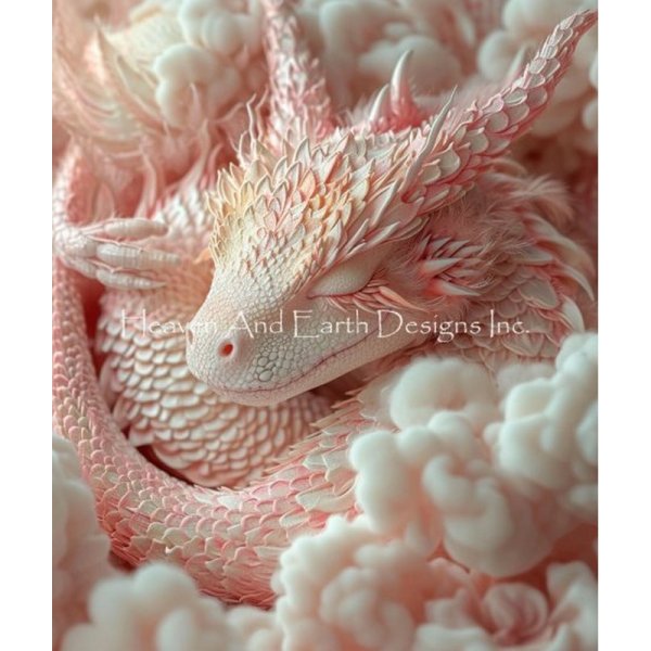 画像1: クロスステッチ 図案[HAEDレギュラー] Cotton Candy Dragon - Heaven and Earth Designs (1)