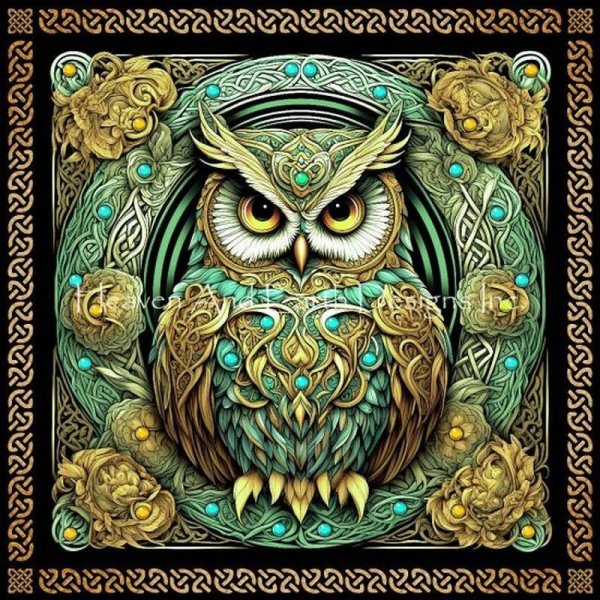 画像1: クロスステッチ キット[HAEDレギュラー] The Celtic Owl 25ct -Heaven and Earth Designs (1)