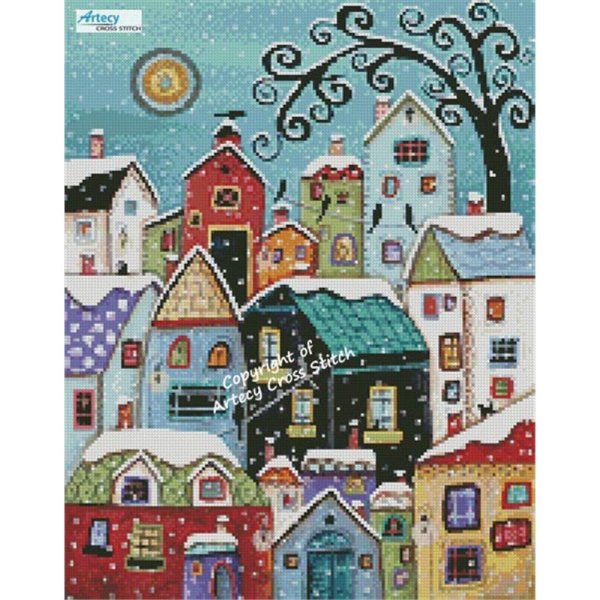 全面刺し入門セット［Artecy Mini Winter City］18ctアイーダ／初中級