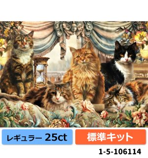 手芸素材・材料 Aimee Stewart クロスステッチ 図案 刺しゅう チャート 【 Supersized Kitty Heaven Max Colors 】 Heaven And Earth Designs 上級者 全面刺し HAED ねこ ネコ 猫 こねこ 子猫