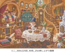 画像2: クロスステッチキット・図案 [ミニ][90色][25ct] 木の家で楽しむ小さなティータイム - Stitch Being (2)