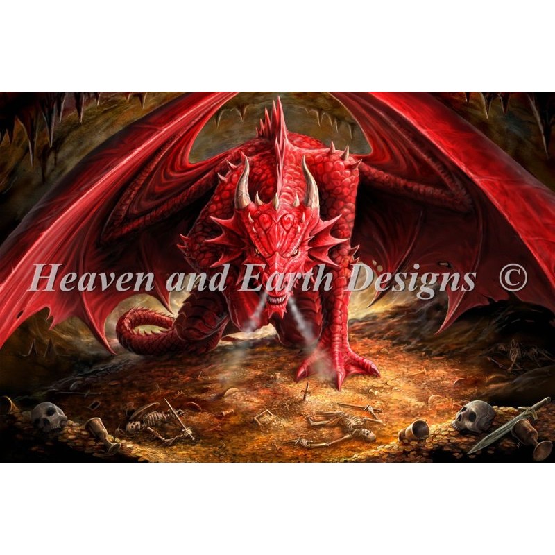 画像1: クロスステッチキットDragons Lair Color Expansion 25ct - HAED(Heaven and Earth Designs) (1)