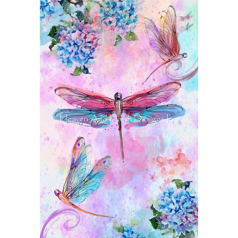 画像1: クロスステッチ図案Dragonflies JDGM- HAED(Heaven and Earth Designs) (1)