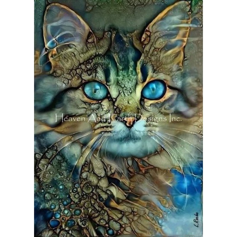 画像1: クロスステッチキット[HAEDレギュラー] Catty Cat 25ct - Heaven and Earth Designs (1)